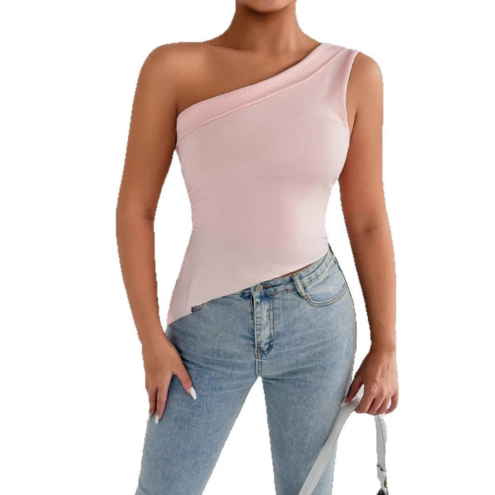 Damen asymmetrisches Top mit schulterfreiem Design und eleganter Drapierung Echo Archiv