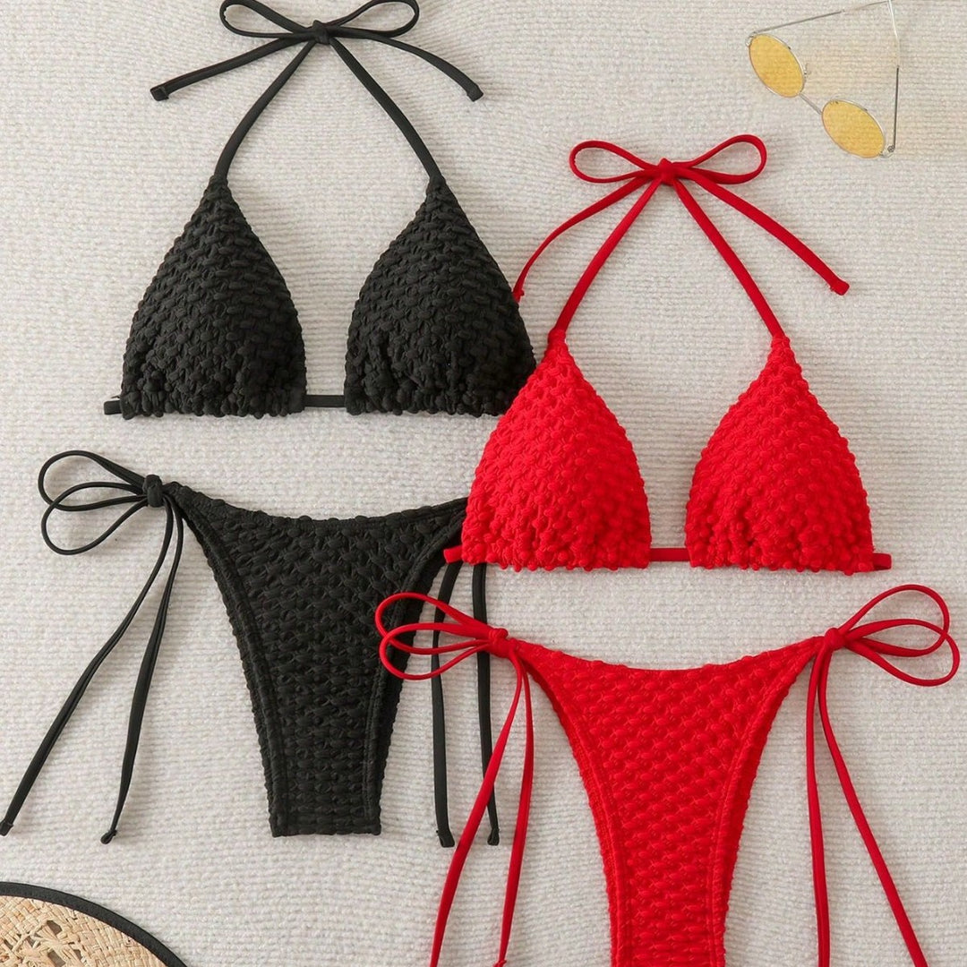Damen Geflochtener Triangel-Bikini mit Bandeau-Oberteil Echo Archiv