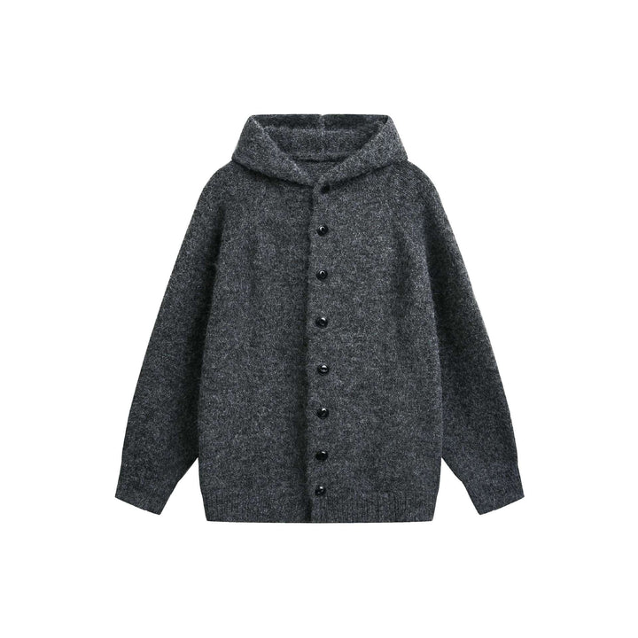Damen Wollmix‑Cape‑Cardigan mit Kapuze, Knopfleiste und Raglanärmeln Echoarchiv
