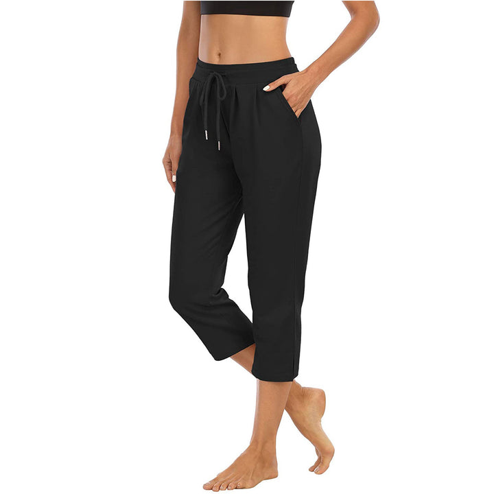 Damen nan komfortable Loungehose mit hohem Bund Tunnelzug Seitentaschen und leichtem Stretch Echo Archiv