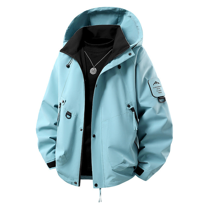 Herren Nano wind- und wasserdichte Softshell-Outdoojacke mit verstaubarem Kapuze, Utility-Taschen und verstellbaren Manschetten – Taviero