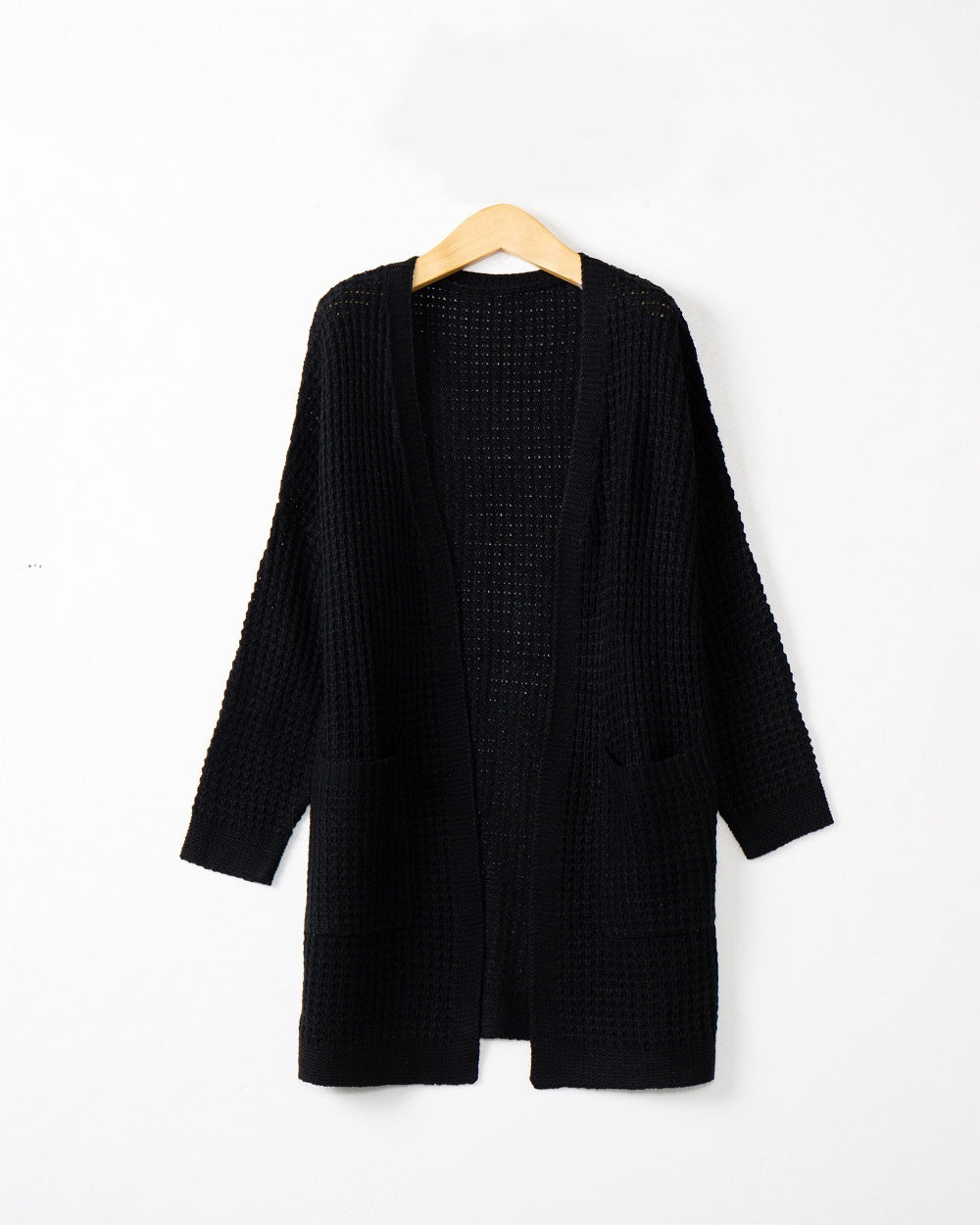 Damen Langer Oversize Strickmantel mit offener Front und aufgesetzten Taschen Echo Archiv