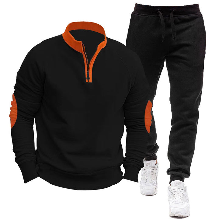 Herren Sportliches Hoodie- und Jogginganzug-Set mit kontrastierenden Ärmelakzenten Echoarchiv