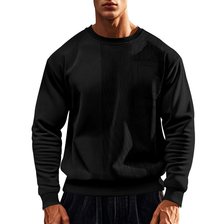 Herren Sportlicher Sweatshirt mit strukturiertem Design und praktischer Tasche Echoarchiv