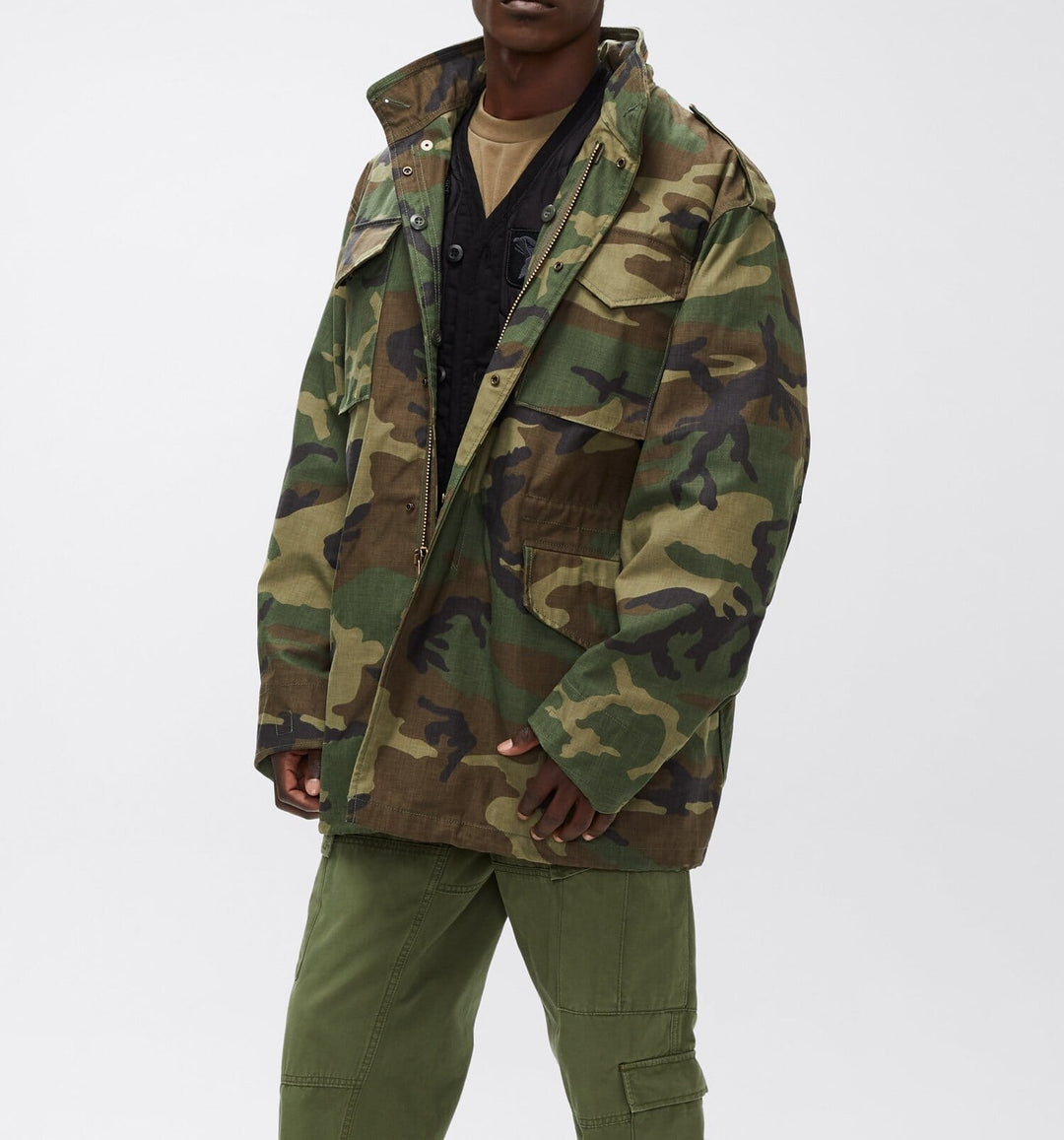 Herren multifunktionale Parkajacke mit praktischen Taschen und modernem Stehkragen Echoarchiv