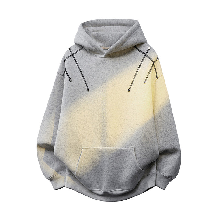 Unisex Oversize-Kapuzenpullover mit Kängurutasche und dekorativen Zugbändern Echoarchiv