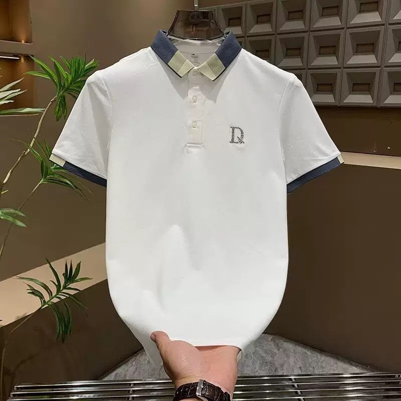 Herren Poloshirt mit Kontrastkragen und feiner Struktur Echoarchiv