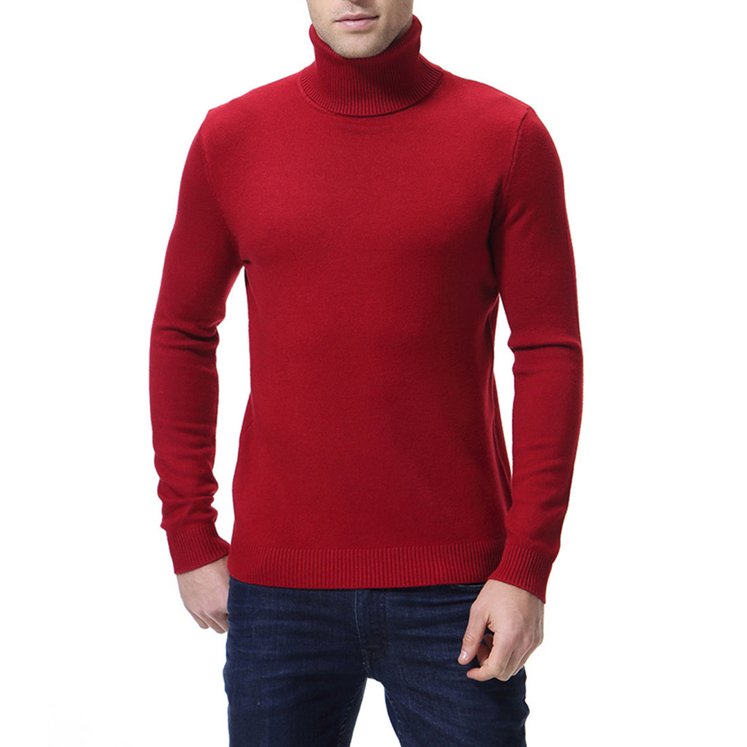 Herren nan schlanker Feinstrick-Rollkragenpullover aus Merino-Baumwollmix mit Rippenbündchen Echo Archiv