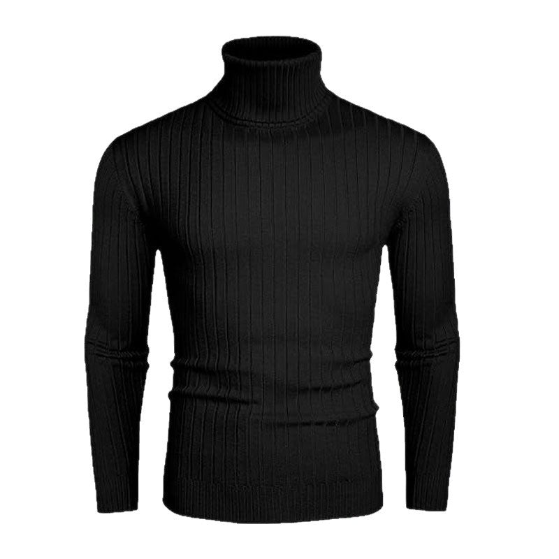 Herren Hochwertiger Rollkragenpullover mit feiner Rippenstruktur Echoarchiv