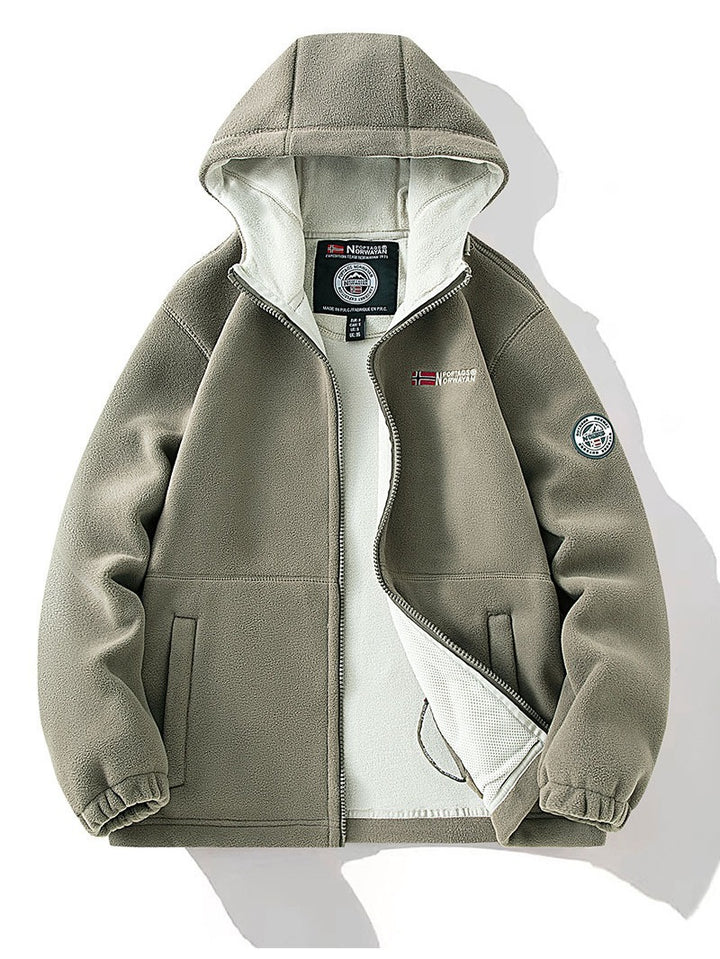 Unisex Kapuzen-Fleecejacke mit wärmender Microfleece-Innenlage, durchgehendem Reißverschluss und elastischen Bündchen Echo Archiv