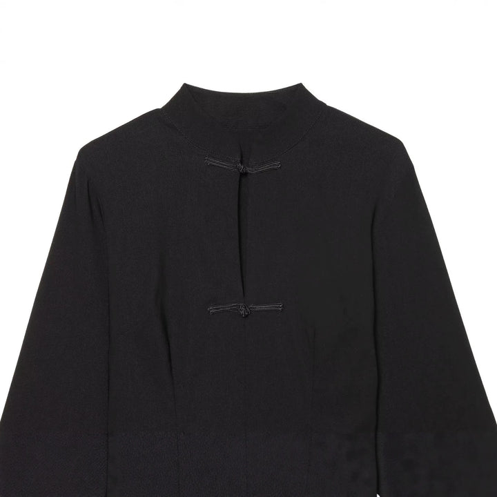 Damen Cape‑Mantel mit Stehkragen chinesischen Knotenverschlüssen und weiten Kimonoärmeln Echo Archiv