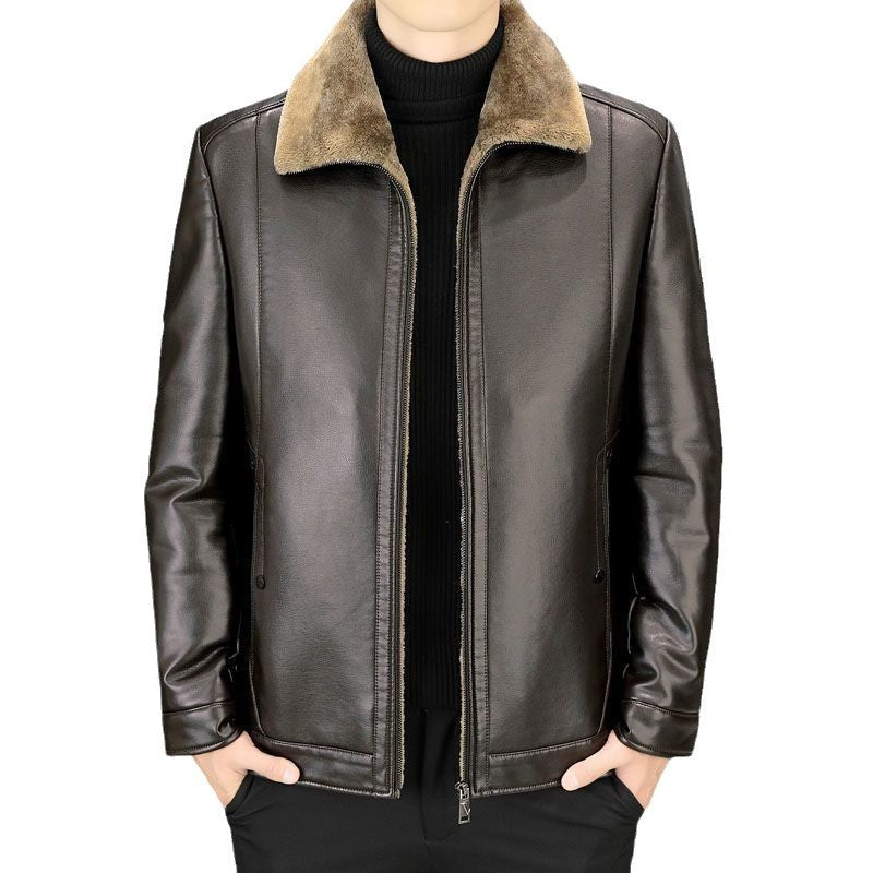 Herren modische Lederjacke mit kuscheligem Innenfutter Echoarchiv