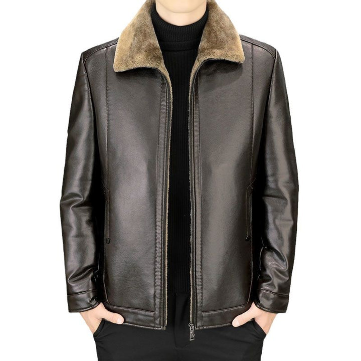 Herren modische Lederjacke mit kuscheligem Innenfutter Echoarchiv