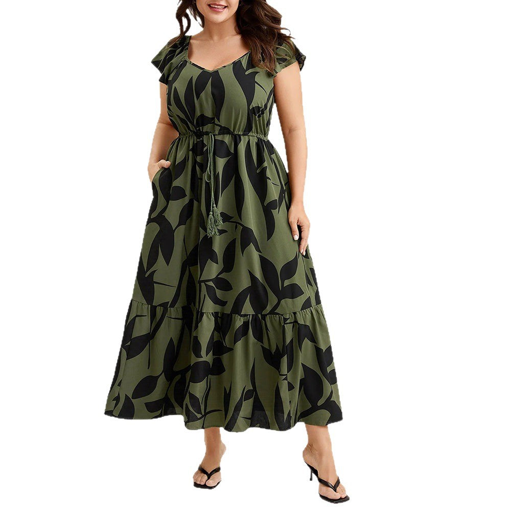 Damen Maxikleid mit floralem Muster und taillierter Silhouette Echo Archiv