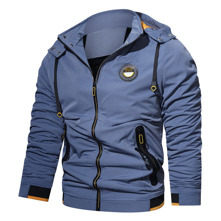 Herren leichte Kapuzenjacke im urbanen Tech‑Style mit wasserabweisenden Reißverschlüssen – Taviero