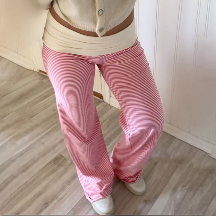 Damen Modische, komfortable Lounge-Hose mit Streifenmuster und elastischem Bund Echo Archiv