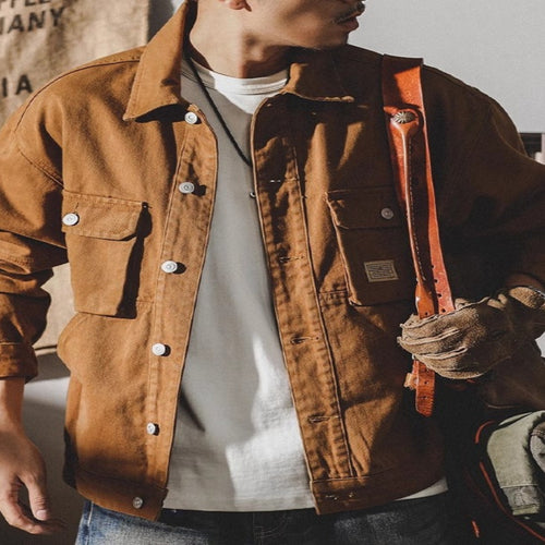 Herren Lässige Utility-Jacke mit praktischen Taschen Echoarchiv