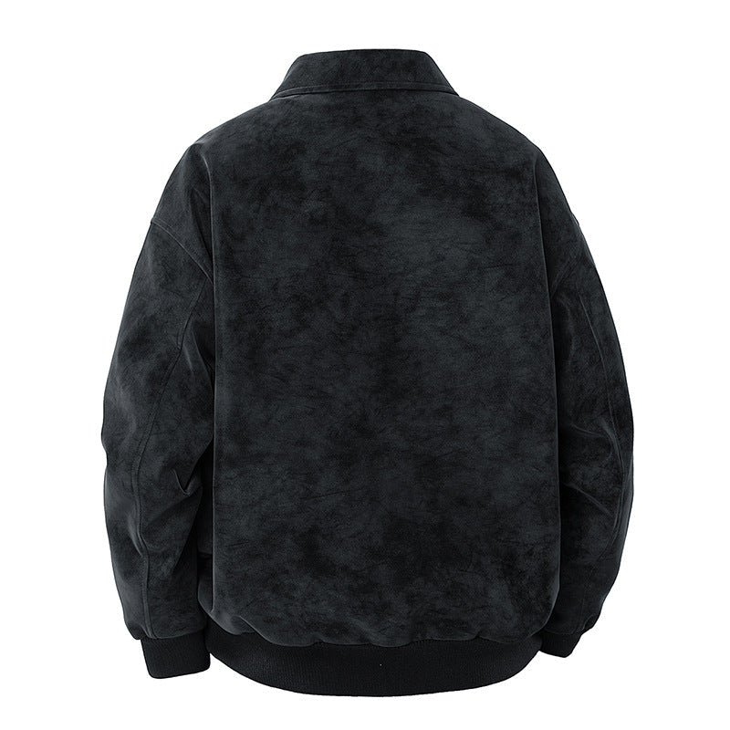 Herren elegante Wildlederjacke mit strukturiertem Schnitt Echoarchiv