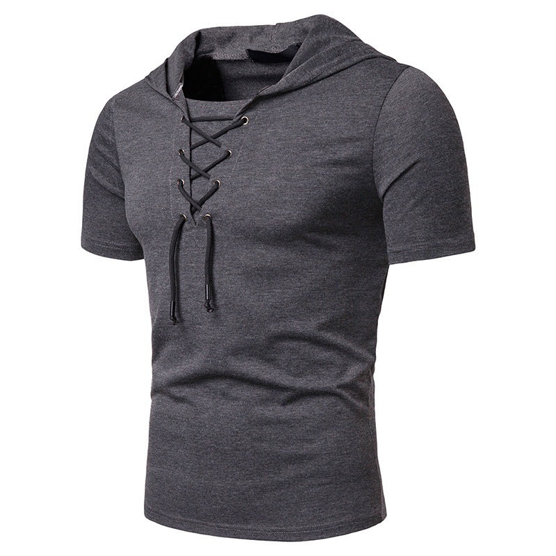 Herren Kapuzenshirt mit modischem Schnürdesign Echoarchiv