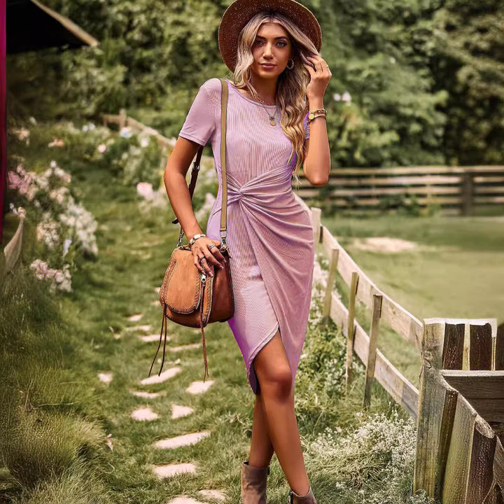 Damen Kleid mit asymmetrischem Saum und Raffung Echo Archiv