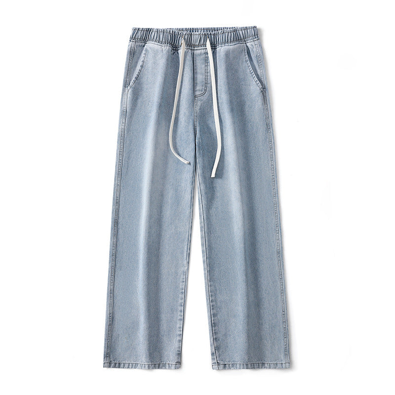 Herren Weite Denim-Jogginghose mit elastischem Bund und langen Tunnelzugbändern Echo Archiv