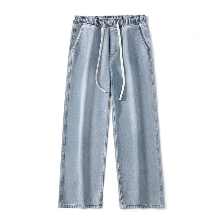 Herren Weite Denim-Jogginghose mit elastischem Bund und langen Tunnelzugbändern Echo Archiv