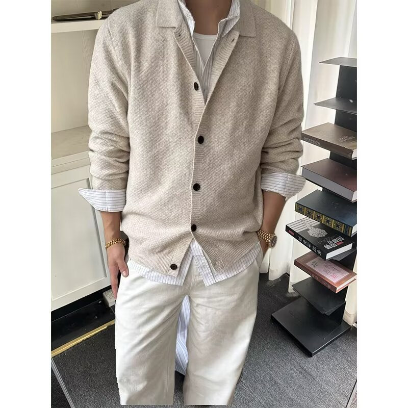 Herren Modische Strickjacke mit Knopfleiste Echo Archiv