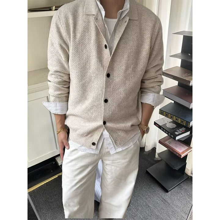Herren Modische Strickjacke mit Knopfleiste Echo Archiv