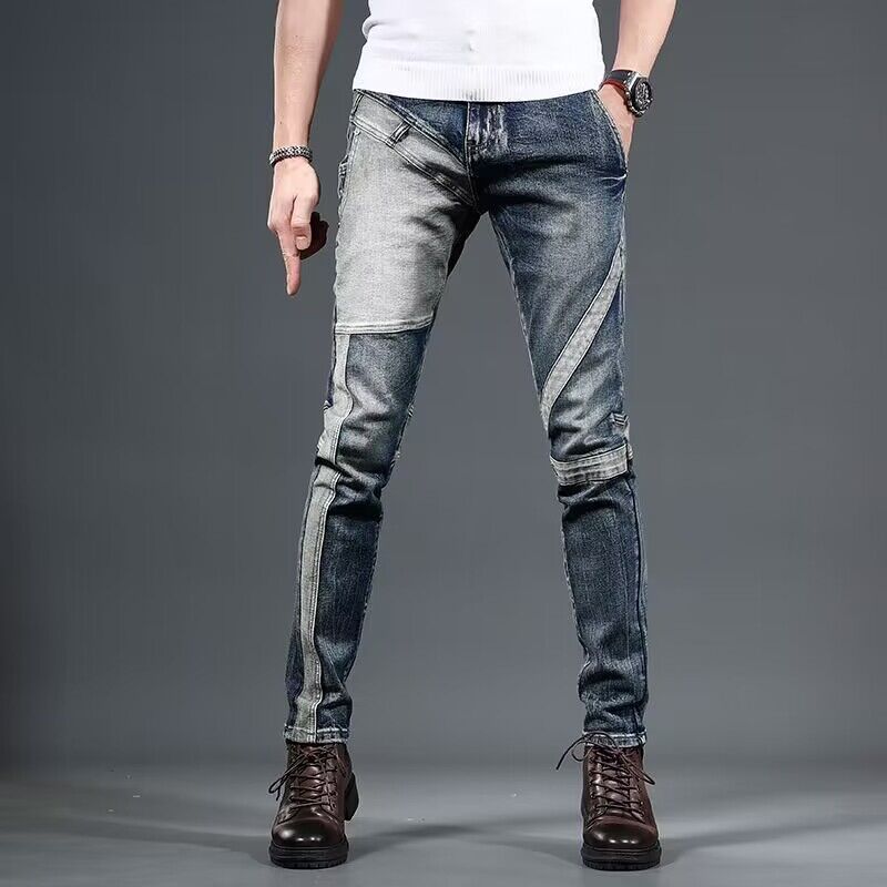 Herren Modische Ripped Jeans mit kreativen Patches Echoarchiv 1788342395