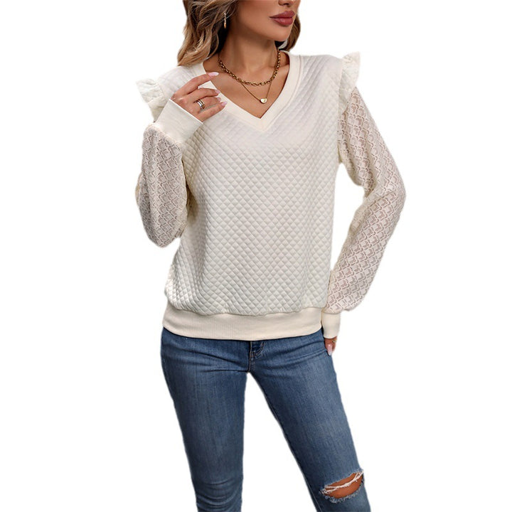 Damen Verspielter Strickpullover mit Rüschen-Details Echo Archiv