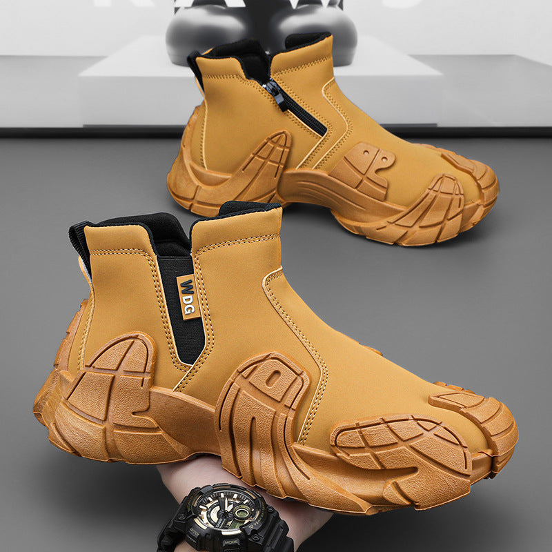 Herren robuste technische Chelsea-Boots mit neoprenartigem Schaft, seitlichem Reißverschluss und profiliertem Offroad-Laufsohle – Tavélo