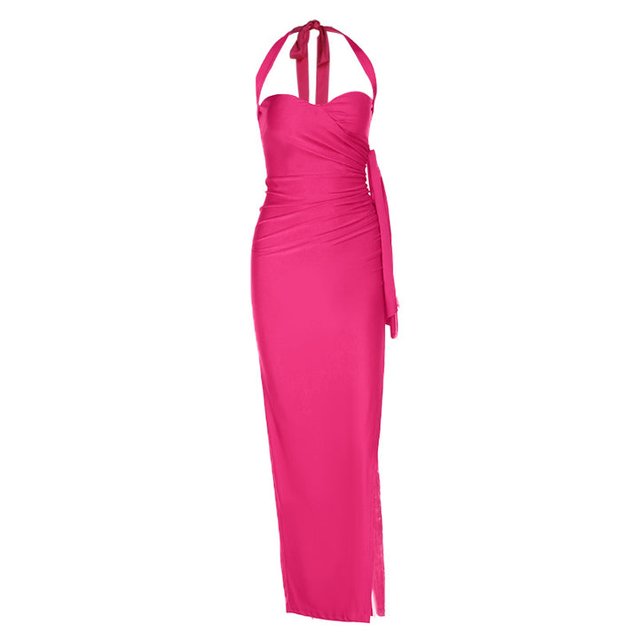 Damen Elegantes Wickelkleid mit hochgeschlossenem Design und raffiniertem Spaghettiträger Echo Archiv