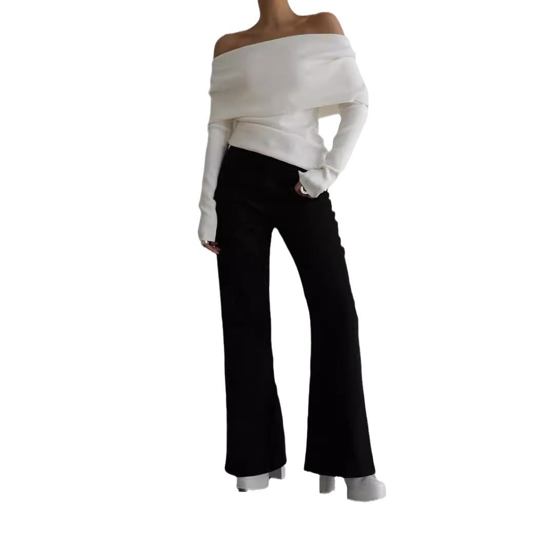 Damen Off-Shoulder Strickoberteil mit elegantem Schnitt Echoarchiv