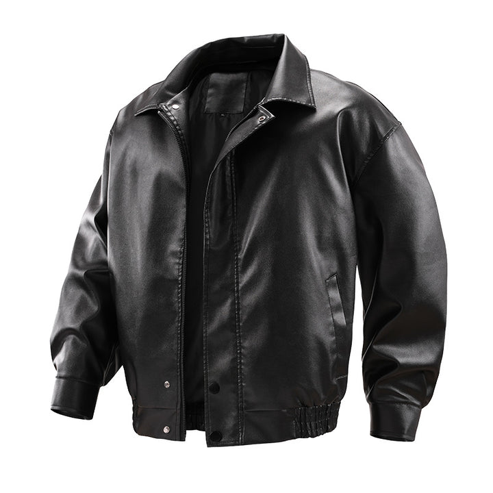 Herren Coole Kunstleder-Bomberjacke Echo Archiv