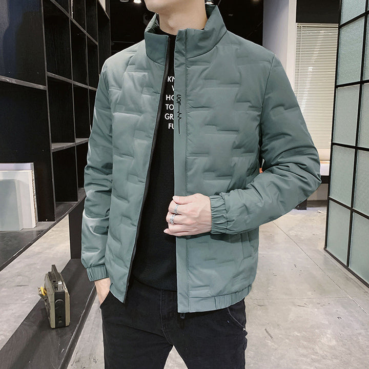 Herren Stehkragen-Steppjacke mit geometrischer Steppung und elastischen Bündchen Echo Archiv