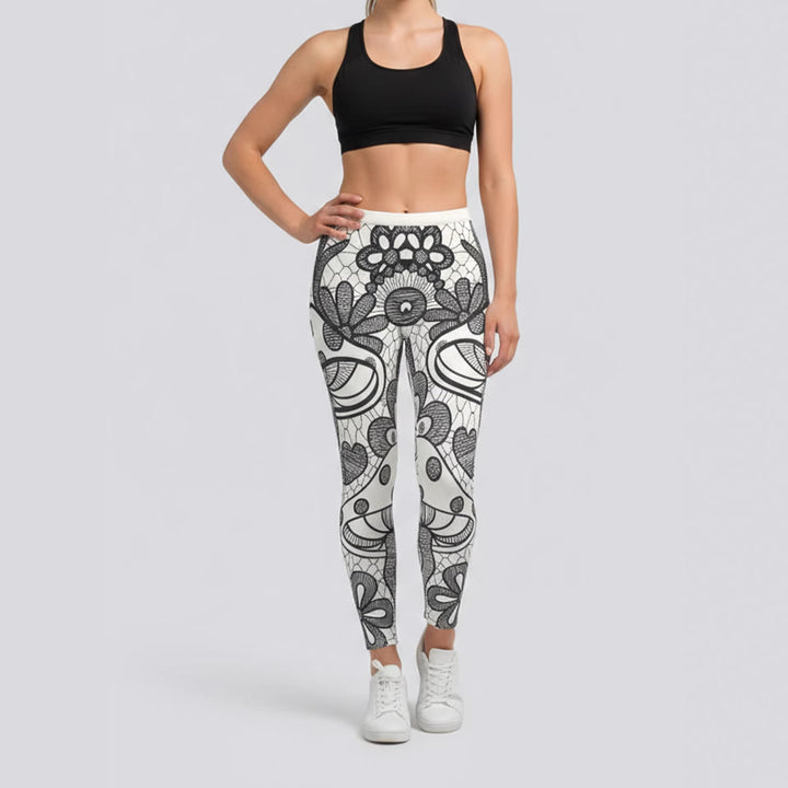 Damen Sportleggings mit stylischem Sternen-Design und hohem Bund Echo Archiv