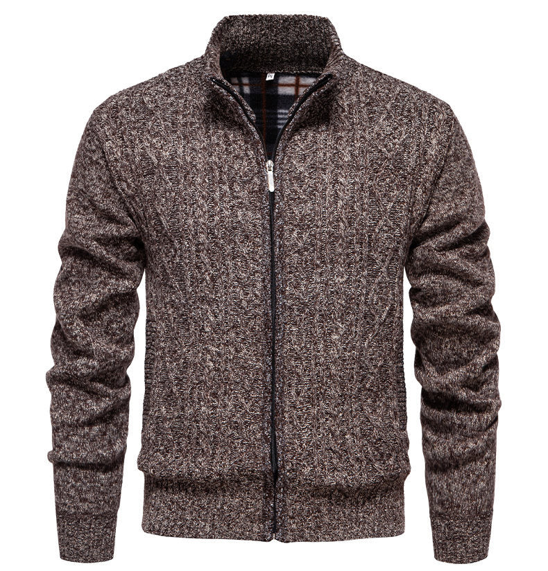 Herren Strickjacke mit hohem Kragen und Reißverschluss Echoarchiv