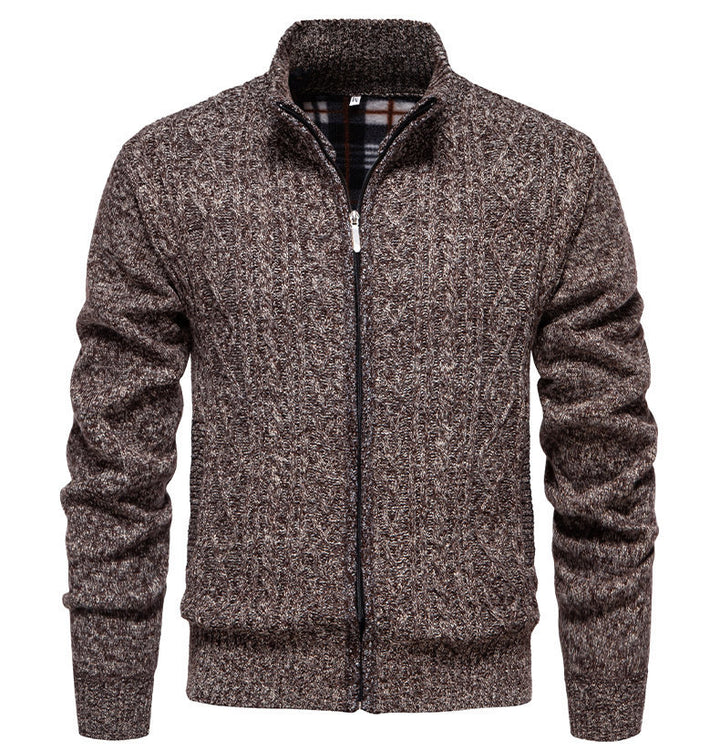 Herren Strickjacke mit hohem Kragen und Reißverschluss Echoarchiv