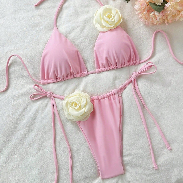 Damen Triangel-Bikini mit floralem Detail Echo Archiv