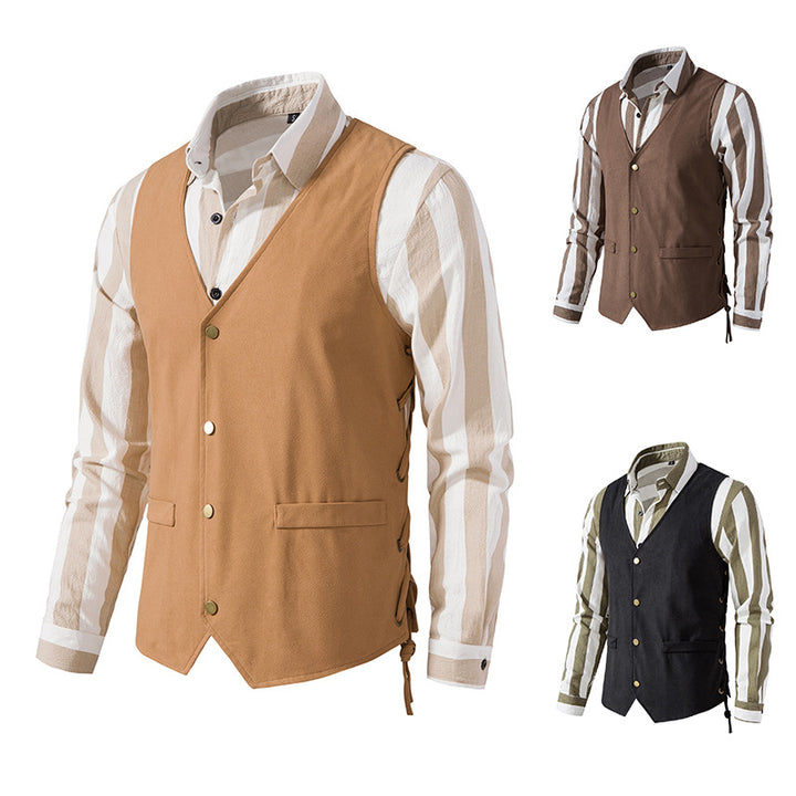 Herren elegante Weste mit feinem Stoff und praktischen Taschen Echoarchiv