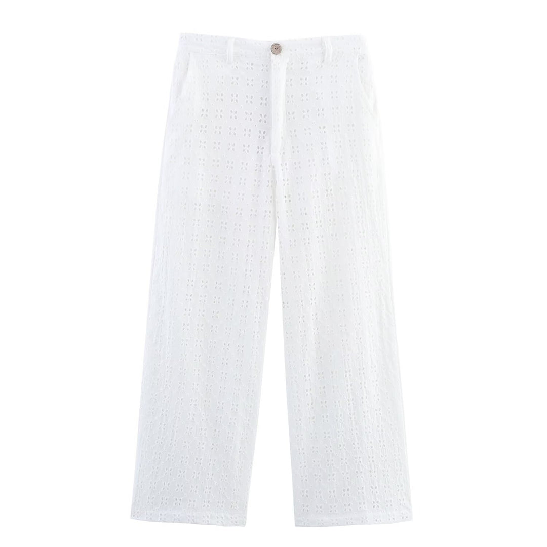 Damen luftiges Set mit broderie anglaise und weit geschnittenem Oberteil Echo Archiv