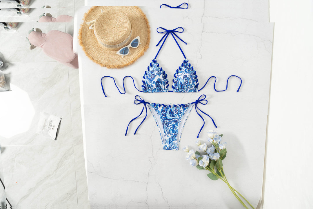 Damen Triangel-Bikini mit verspieltem Schnürdesign Echo Archiv