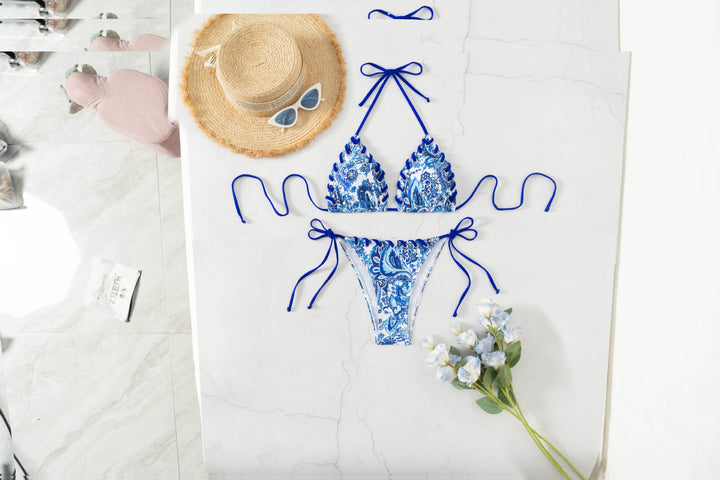 Damen Triangel-Bikini mit verspieltem Schnürdesign Echo Archiv