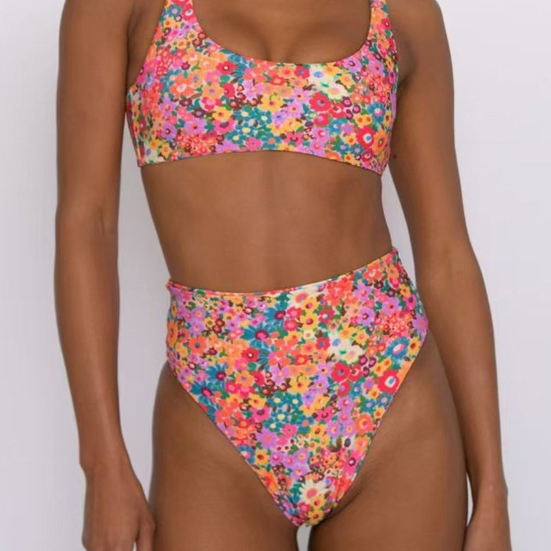 Damen Hochtailliertes Bikini-Set mit floralem Design Echo Archiv
