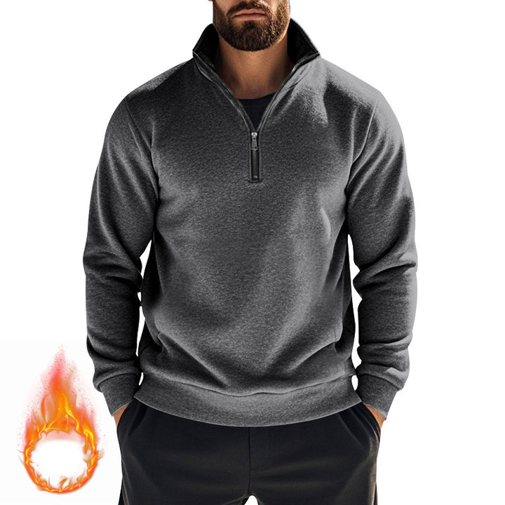 Herren Fleece-Pullover mit hohem Kragen und halbem Reißverschluss Echoarchiv
