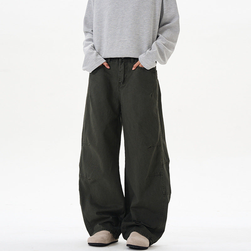 Damen Ultraweite Baumwoll-Canvas Palazzo-Hose mit elastischem Bund und Utility-Nähten Echo Archiv