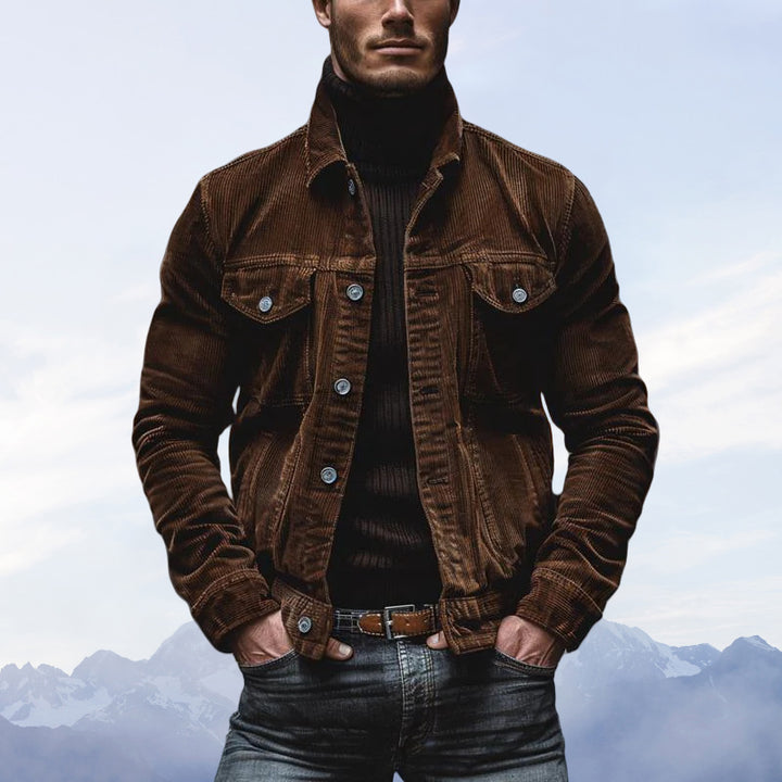 Herren Cordjacke mit klassischem Schnitt und praktischen Brusttaschen Echoarchiv