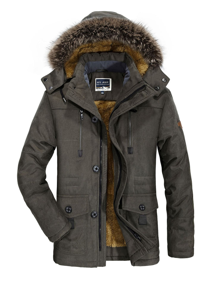 Herren Parka mit abnehmbarer Kapuze, wärmender Teddyfutter-Innenlage und Multifunktions-Taschen Echo Archiv
