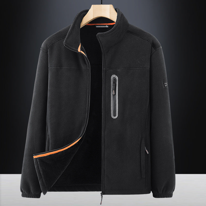 Herren Microfleece-Outdoorjacke mit wasserdichter Brusttasche, Stehkragen und Teddyfleece-Innenfutter Echo Archiv