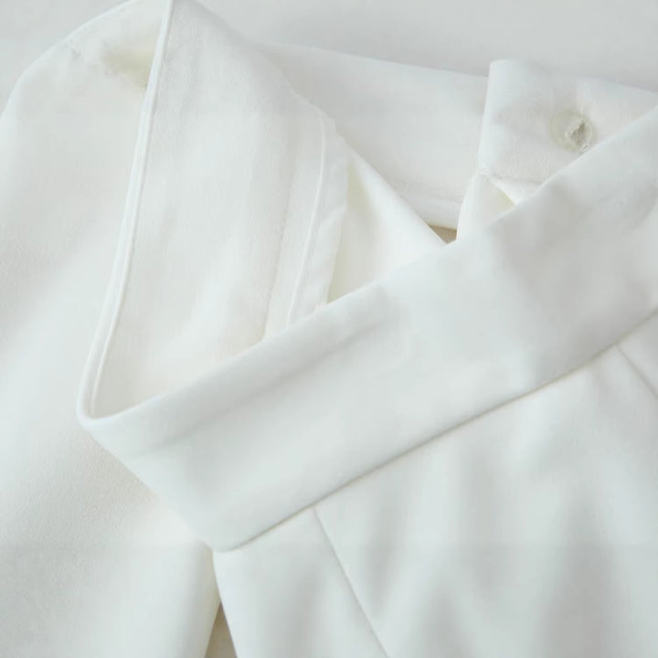 Damen hochtaillierte Palazzo‑Hose mit weitem Bein, Bundfalten und verdecktem Verschluss Echoarchiv